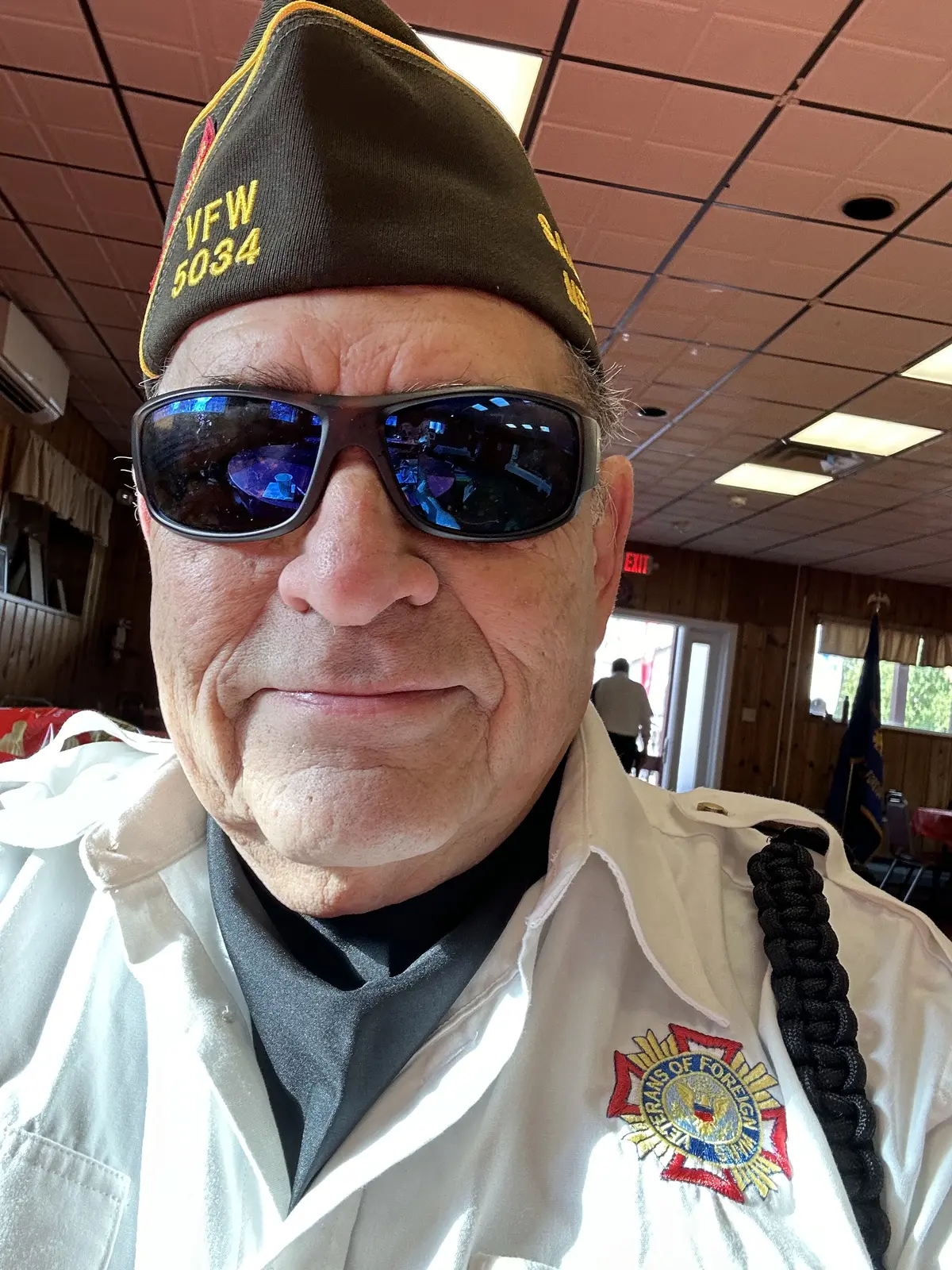 Alan Kessler wearing Veterans of Foreign Wars attire